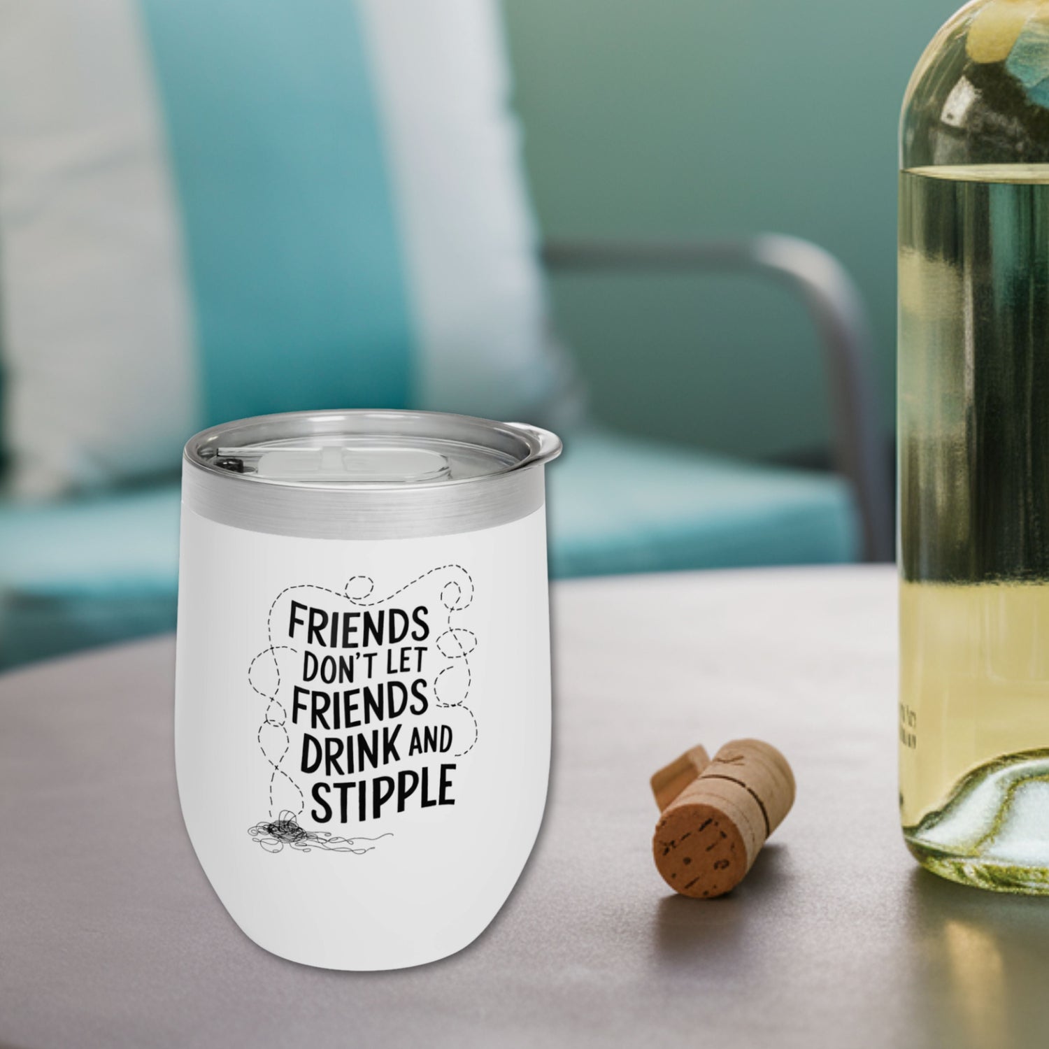 Assorted quilting-themed wine tumblers and gifts for quilters from the Quilting Wine Tumblers collection