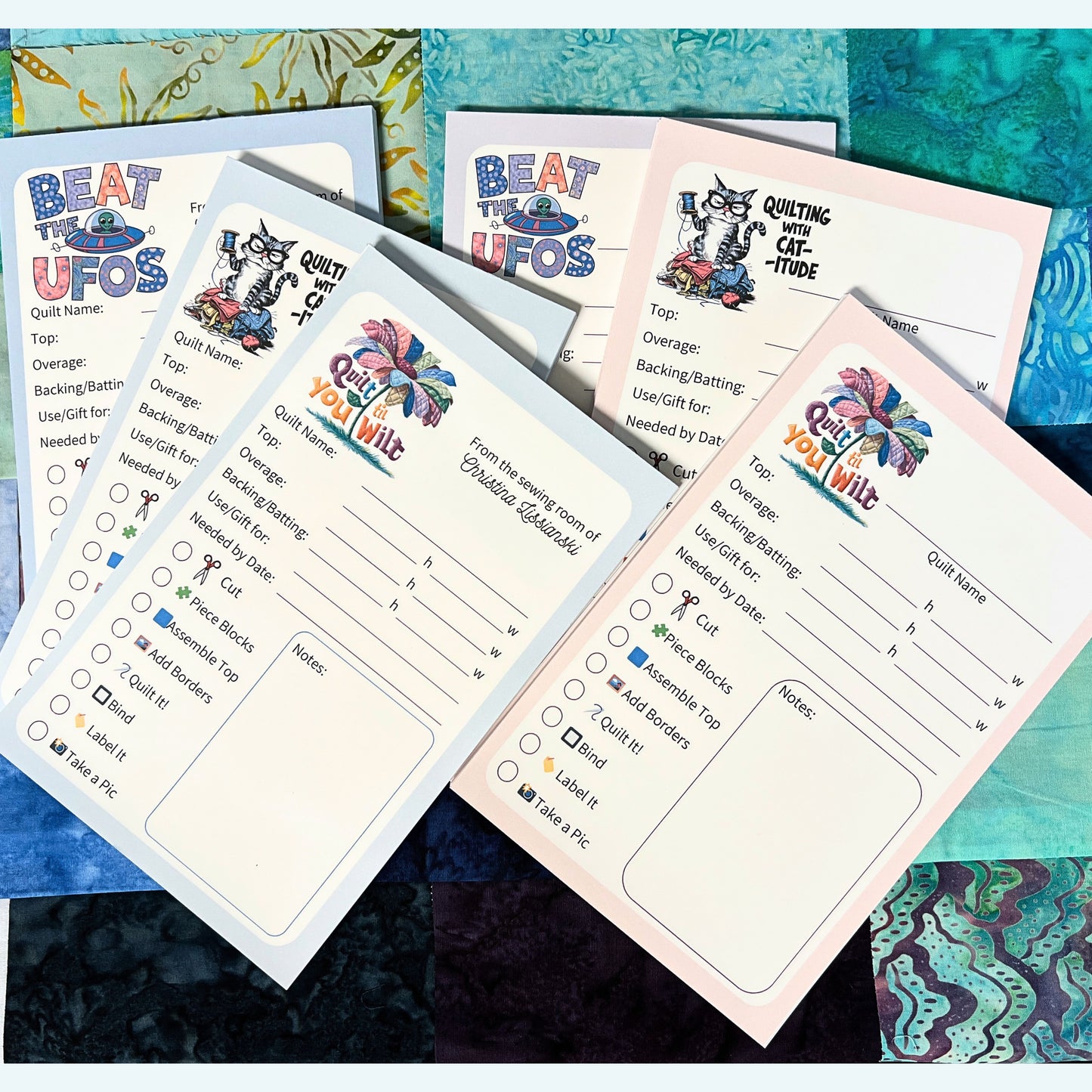 Quilt ‘Til You Wilt Handmade Quilting Project Planner - Track Your WIPs & UFOs (Personalization available)